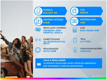 Imagem de Smartphone Samsung Galaxy A8 64GB Preto