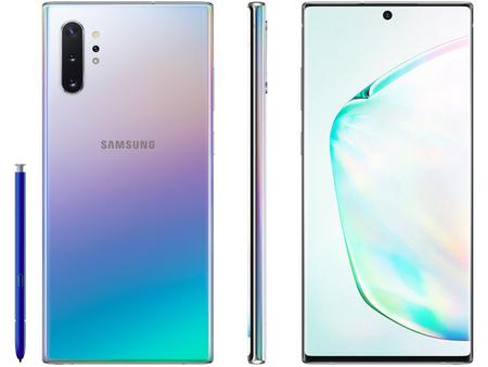 Smartphone Samsung Galaxy Note 10+ 256GB Prata 4G - 12GB RAM 6,8, samsung  note 10 preço 