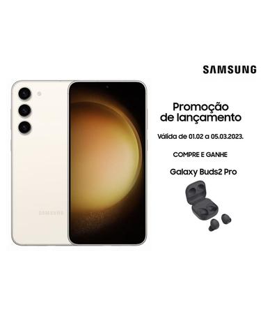 Smartphone Samsung Galaxy S23 5G 256GB 6.1 Creme e Snapdragon Câmera  Tripla Traseira