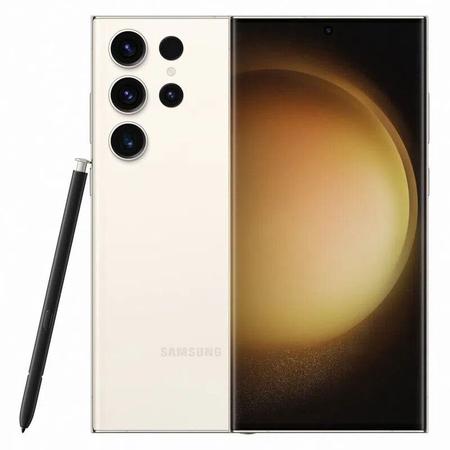Imagem de Smartphone samsung galaxy s23 ultra 256gb 5g com caneta s pen - creme, câmera quádrupla 200mp + selfie 12mp, ram 12gb, tela 6.8"