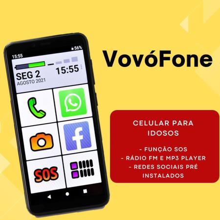 Imagem de Smartphone vovófone ideal para idoso 32gb tela 5 botão sos - MULTILASER