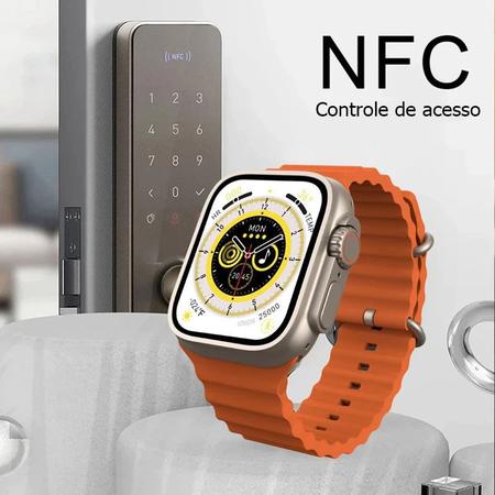 Smartwatch T800 Ultra Serie 8 Tela Full, carreg NFC App GPS
