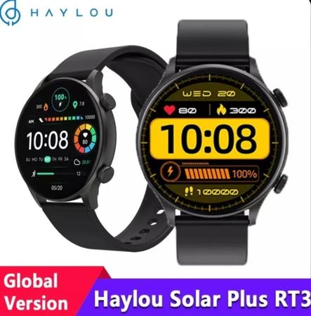 Smartwatch Solar Plus Redondo Rt3 Haylou Homem Mulher 2023