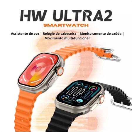 Imagem de Smartwatch Hw Ultra 2 AMOLED 8 in 1 Série 9 49mm  Lançamento Com Chat Gpt 7 Pulseiras e Case