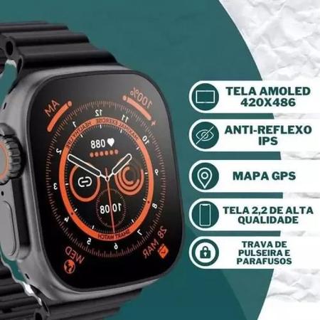 Imagem de Smartwatch Hw9 Ultra Max Amoled Series 9 49mm 8 2 Puls HW 9 - Preto