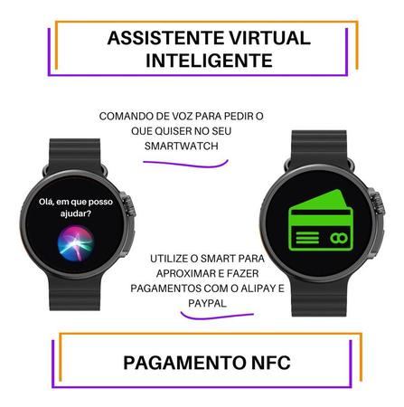 Smart Watch Nfc Pagamento Ios Android Faz Chamada Recebe Zap