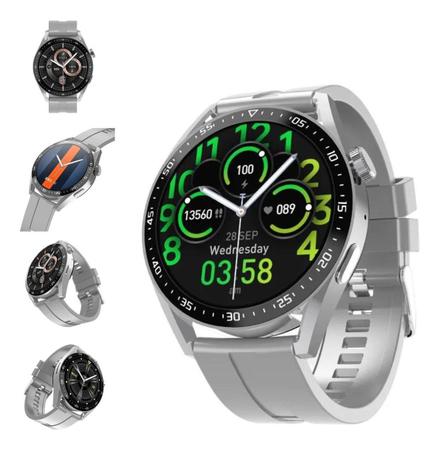Smartwatch Redondo Relógio Hw28 Digital Analógico Verde + Pulseira Couro  Preta - Smartwatch e Acessórios - Magazine Luiza