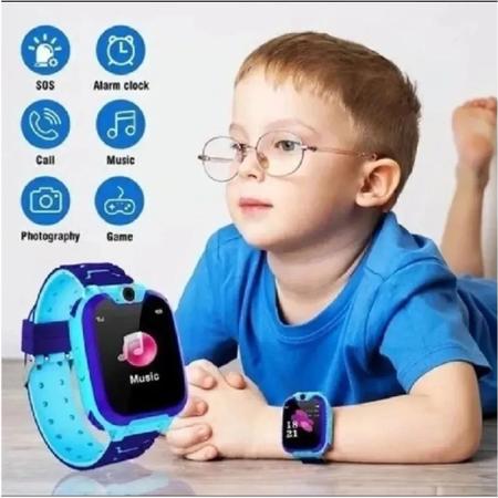 Relógio Smartwatch Infantil Q12 kids com rastreador - chat voz - sos - azul