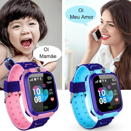 Relógio Smartwatch Infantil Q12 kids com rastreador - chat voz - sos - azul