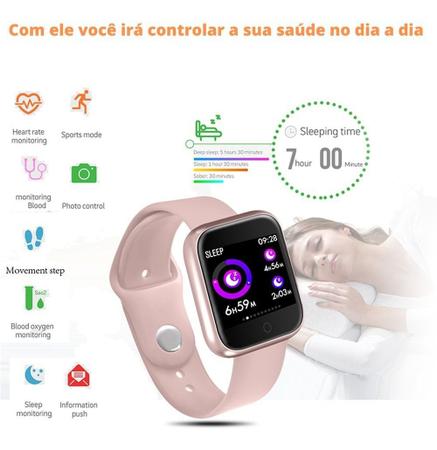 Smartwatch P80 Rosa - Original App Da Fit + Touch Screen +