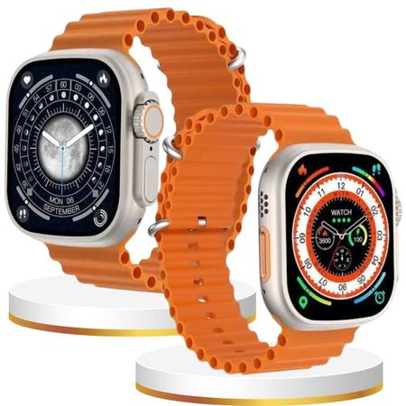 Imagem de Smartwatch S8 2023 Relógio W68+ Ultra Max Nfc Tela 2,2 49mm  kit + Pulseira e carregador 