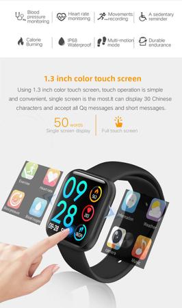 Relógio Smartwatch T80 Bluetooth Pressão Arterial Frequência