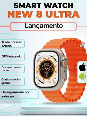 Imagem de Smartwatch Ultra 8 Laranja - Garanta o Seu Agora!