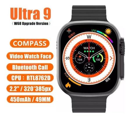 Imagem de Smartwatch Ultra 9 Inteligente Laranja Envio Imediato