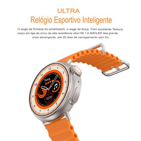 Imagem de Smartwatch Ultra 9 Pro Redondo Tela Amoled 1.6 Pol. Microwear New 2023 + Puls Extra + Película