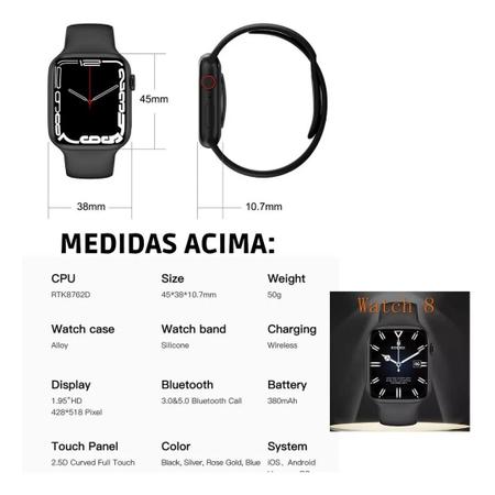 Smartwatch W28 Monitor Saude Nfc Indução Relogio Digital Lançamento Watch 8  Bluetooth 45mm - Rosa, Netshoes in 2023