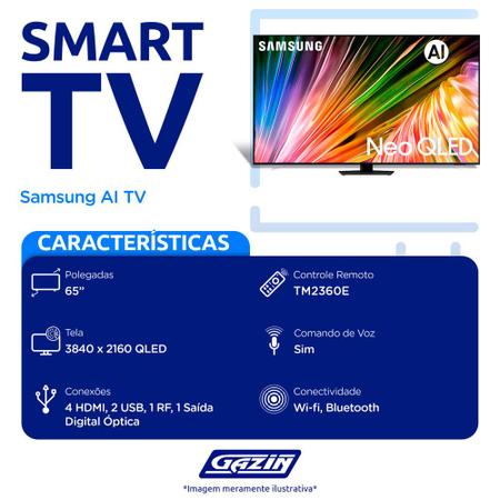 Imagem de Smat TV Samsung Neo QLED 65 Polegadas 4K Tizen Wi-Fi Comando de Voz QN65QN85DBGXZD