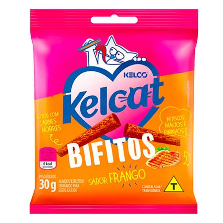 Imagem de Snack Kelcat Bifitos para Gatos Adultos Sabor Frango 30 g
