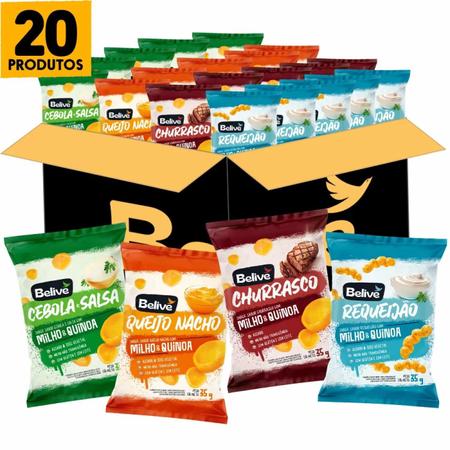 Imagem de Snacks De Milho Belive 4 Sabores 35g (20 Pacotes) Combo