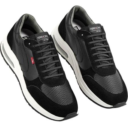 Imagem de Sneakers Masculino Vyper Amortecedor Couro Elástico 9581-572 Ferracini Preto