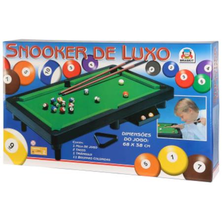 Mesa De Bilhar Infantil Sinuca Brinquedo Snooker Luxo - BRASKIT - Jogos de  Mesa e Salão - Magazine Luiza