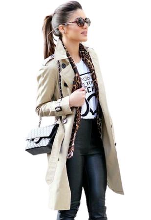 Imagem de Sobretudo Feminino Casaco Trench Coat com cinto, forrado, jaqueta, jaquetão inverno