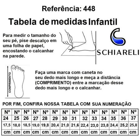 Numero de cheap calçado infantil