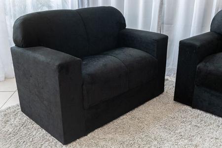 Imagem de Sofá 2 e 3 lugares Milly Tecido Suede Preto