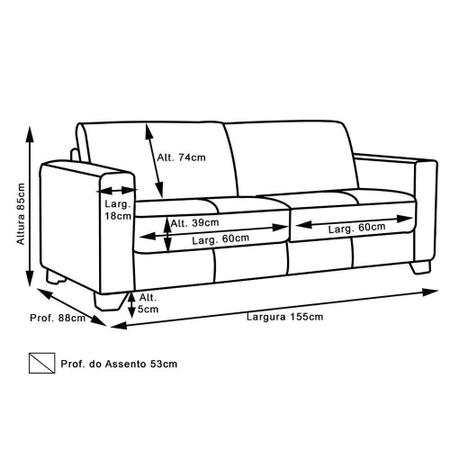 Imagem de Sofá 2 Lugares Estocolmo 155cm Couro Off White - Gran Belo