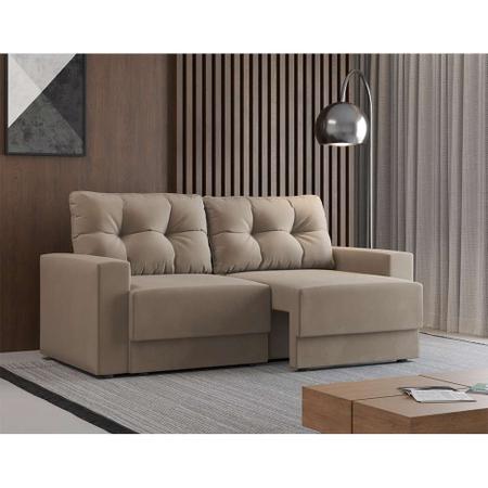 Sofá 2 Lugares Retrátil Lubeck Suede Bege 140 cm