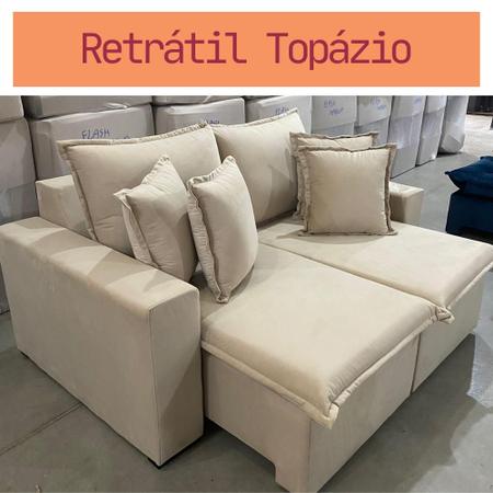 Imagem de Sofá 2,90 Retrátil Topázio Com Molas Bonnel 5 Lugares Fabri Decor