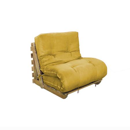 Imagem de Sofá-Cama 1 Lugar Solteiro Marina Futon Suede Amarelo