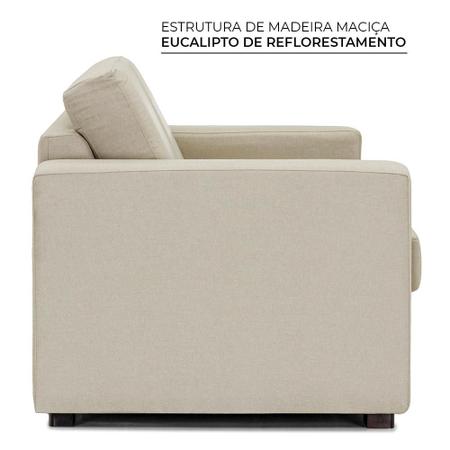 Imagem de Sofá-Cama 3 Lugares Casal Herval Elastic, Linho Bege, 201 cm