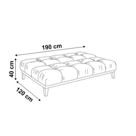 Imagem de Sofá-Cama 3 Lugares Casal Solare Base e Pés de Madeira Suede Castanho