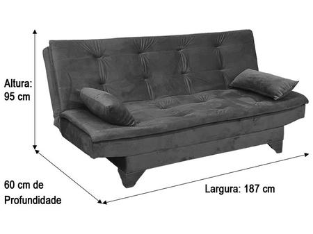 Imagem de Sofá Cama 3 Lugares Violeta 515 Stilo Plus