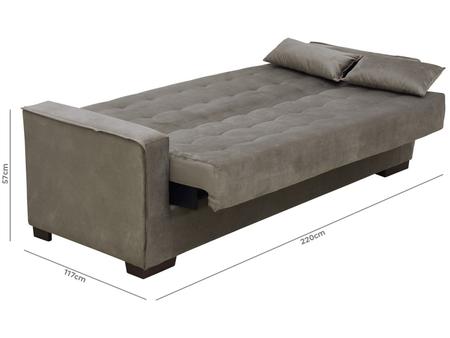 Imagem de Sofá-cama 4 Lugares Suede Reclinável