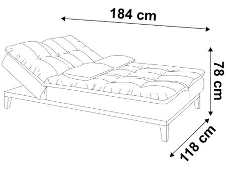 Imagem de Sofá-cama Casal 3 Lugares Reclinável Suede Linoforte Jade BPM A2