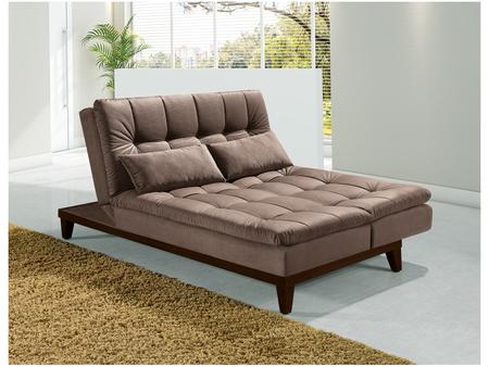 Imagem de Sofá-cama Casal 3 Lugares Reclinável Suede Linoforte Jade BPM A2