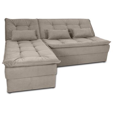 Imagem de Sofa cama Chaise 3 lugares Reclinavel Dafne Veludo Bege B251