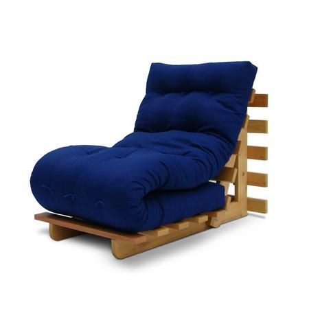 Imagem de Sofá-cama futon Slim 01 lugar - Cor Azul médio