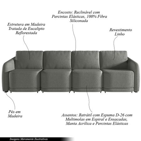 Sofá Cama Modulado Retrátil e Reclinável Decorativo Varsóvia 356cm Linho Cinza Chumbo G33 - Gran Belo Imagem de Sofá Cama Modulado Retrátil e Reclinável Decorativo Varsóvia 356cm Linho Cinza Chumbo G33 - Gran Belo