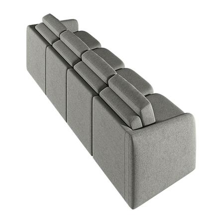 Sofá Cama Modulado Retrátil e Reclinável Decorativo Varsóvia 356cm Linho Cinza Chumbo G33 - Gran Belo Imagem de Sofá Cama Modulado Retrátil e Reclinável Decorativo Varsóvia 356cm Linho Cinza Chumbo G33 - Gran Belo