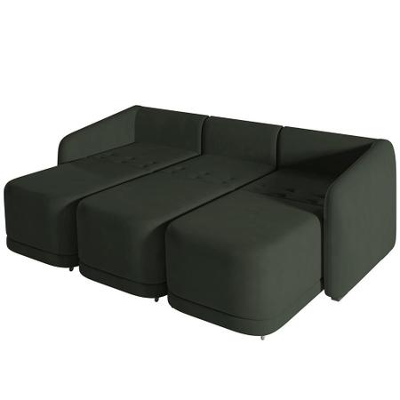 Imagem de Sofá Cama para Sala de Estar 3 Lugares 276cm Montserrat K01 Veludo Verde - Lyam Decor