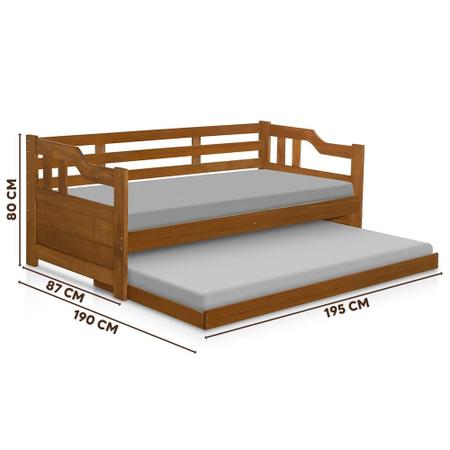 Imagem de Sofá Cama Para Varanda Gourmet Solteiro Madeira Maciça Castanho Tupi Shop JM