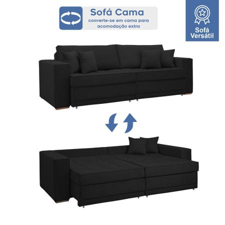 Imagem de Sofá Cama Retrátil e Reclinável Noel 240cm