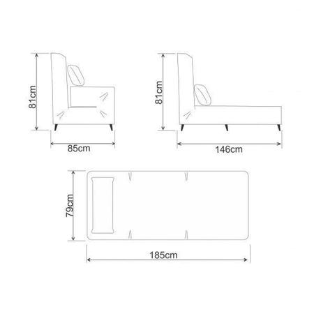 Imagem de Sofá Cama Solteiro com Almofada Chick Somopar
