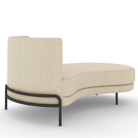 Imagem de Sofá Chaise Longue Sala de Estar Living Lucca Direito D02 Linho Creme D-463 - Lyam Decor