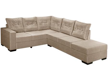 Imagem de Sofá de Canto Chaise 2 e 3 Lugares Suede