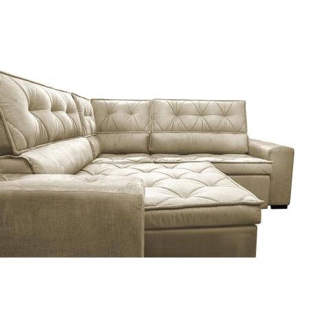 Imagem de Sofa de Canto Retrátil e Reclinável com Molas Cama inBox Austin 2,20m x 2,20m Suede Velusoft Bege