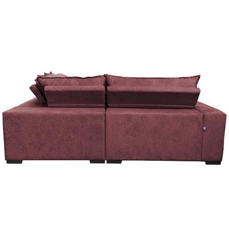 Imagem de Sofa de Canto Retrátil e Reclinável com Molas Cama inBox Oklahoma 2,70m Suede Velusoft Vinho